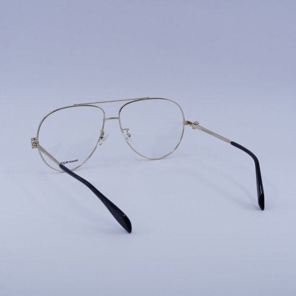 Alexander McQueen AM0260O 001 Eyeglasses Gold 61mm Aviator Frame - Picture 6 of 10